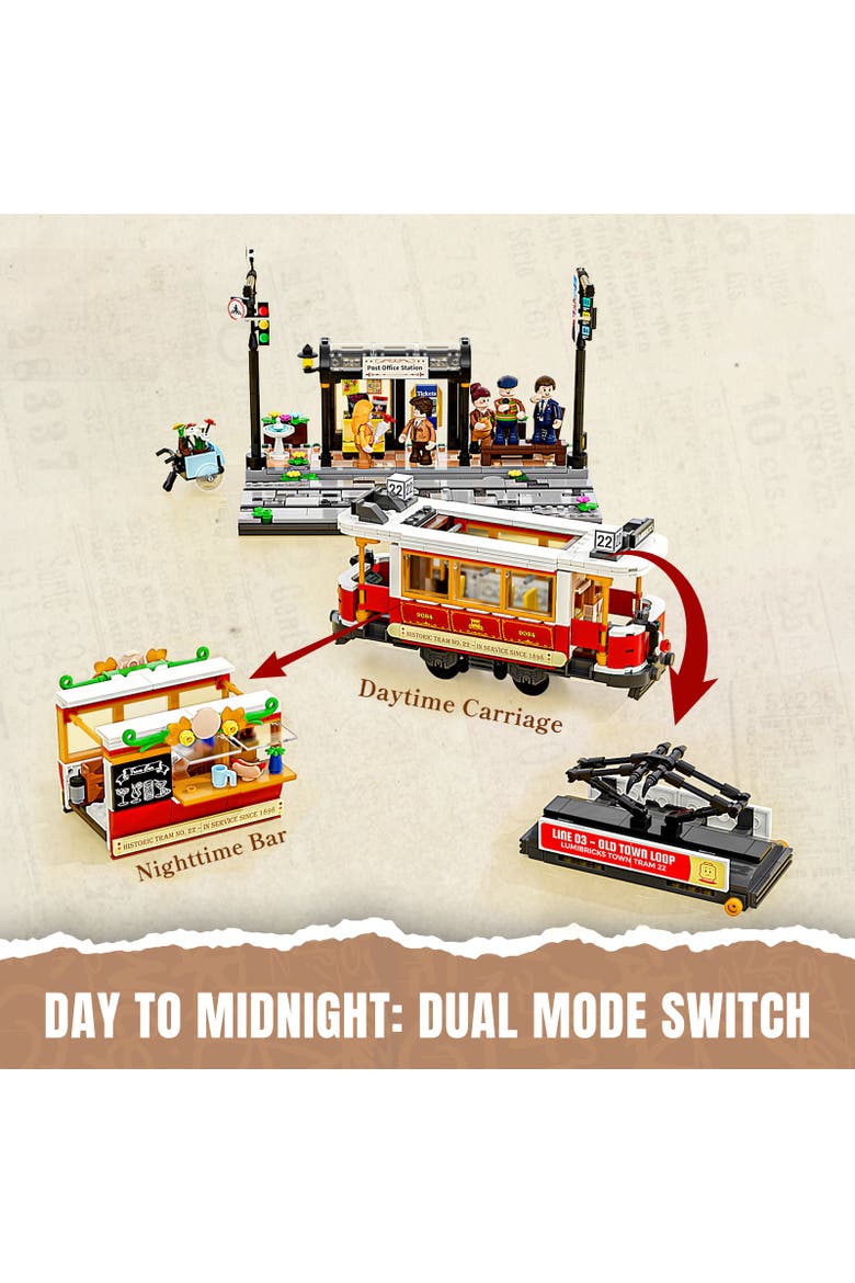 Heritage Tram and Station Lighting Building Set Model CT1274H, Alternate, color, Multicolor