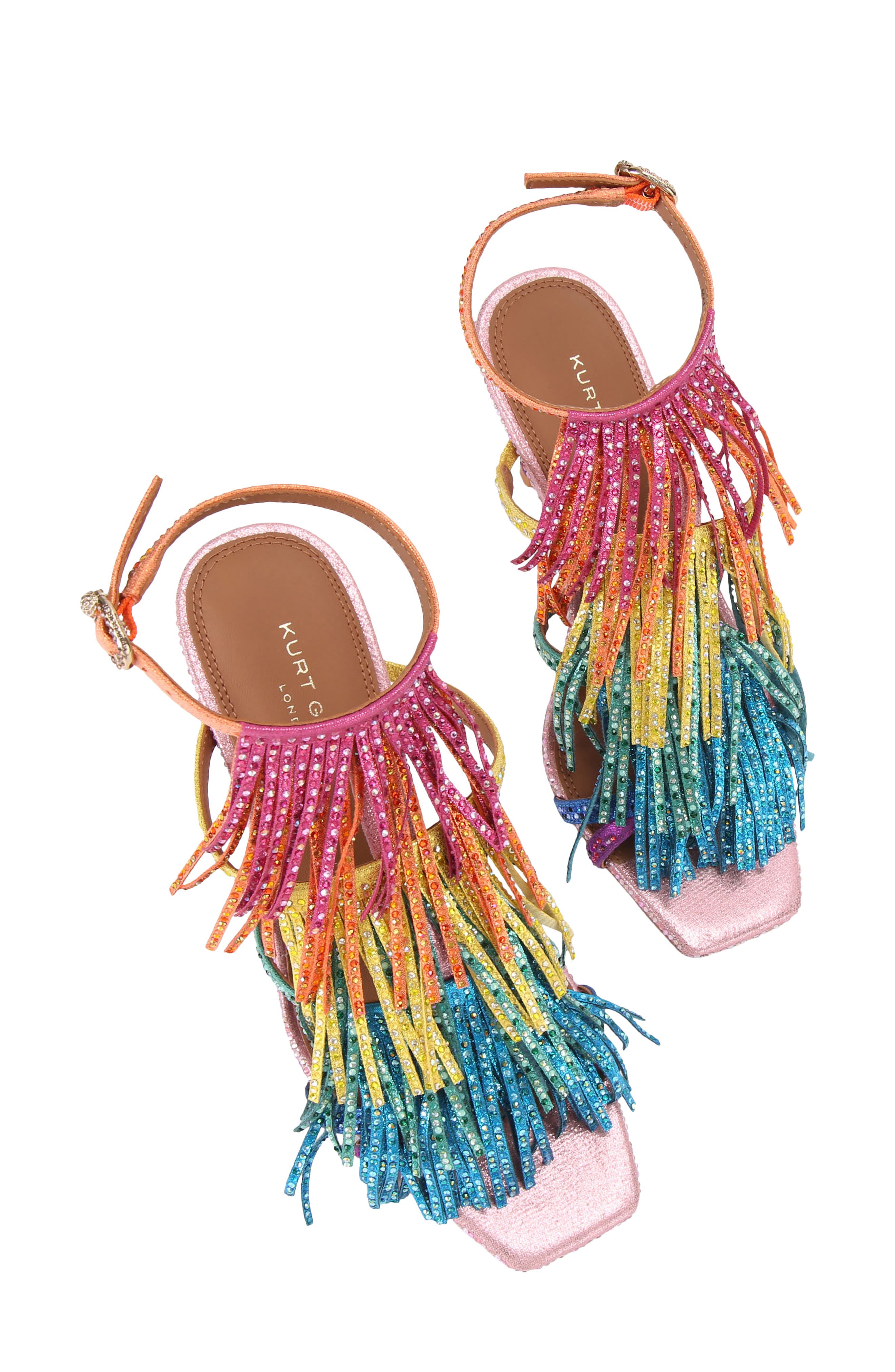Kurt Geiger London Fringe Ankle Strap Sandal, Alternate, color, 