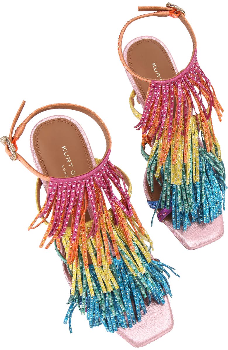 Kurt Geiger London Fringe Ankle Strap Sandal, Alternate, color,