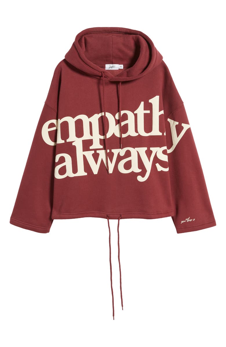 THE MAYFAIR GROUP Empathy Always Graphic Hoodie, Alternate, color, Maroon