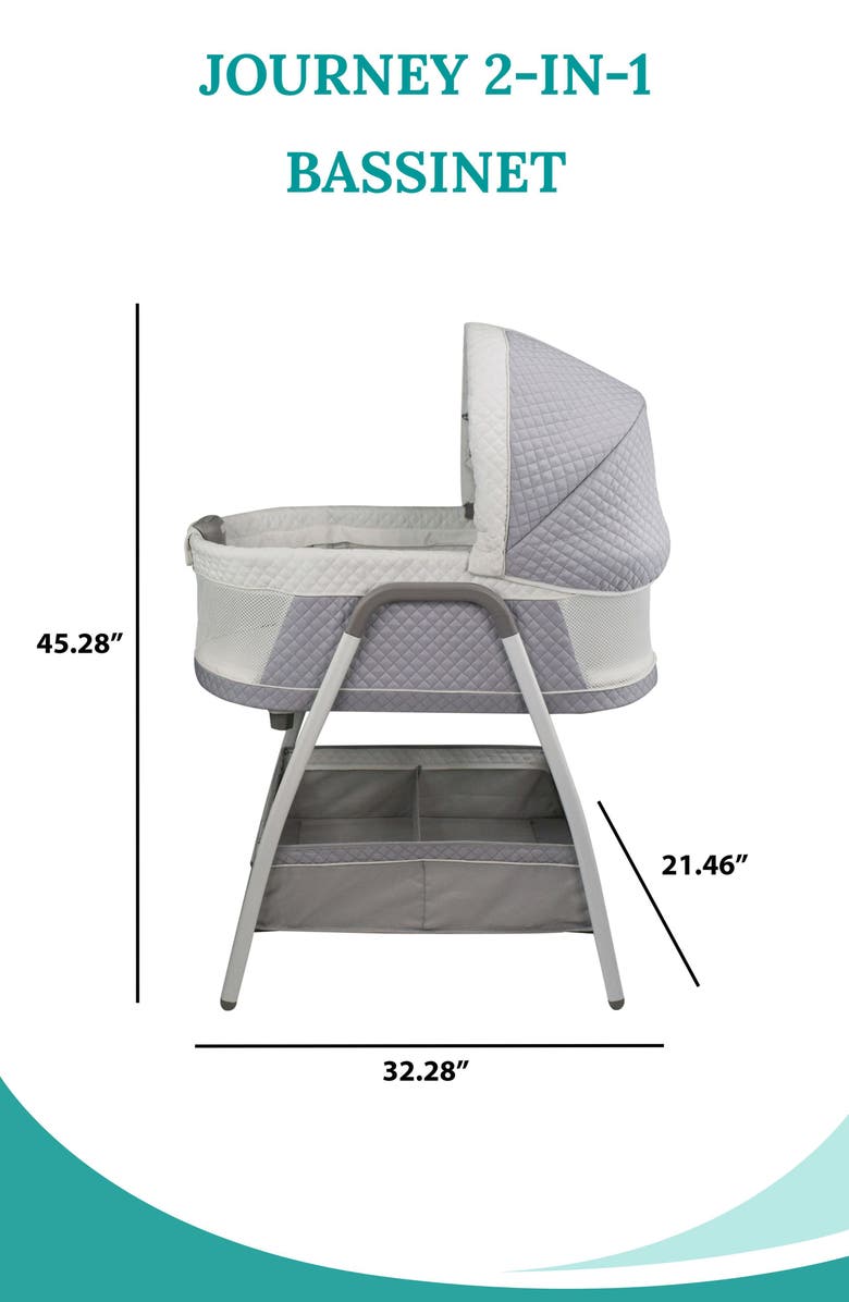 Little Partners TrüBliss<sup>™</sup> Journey 2-IN-1 Bassinet, Alternate, color, Light Grey