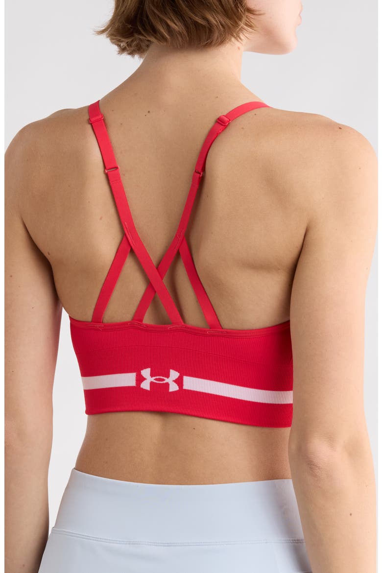 Seamless Low Longline Sports Bra, Alternate, color, LAVA RED