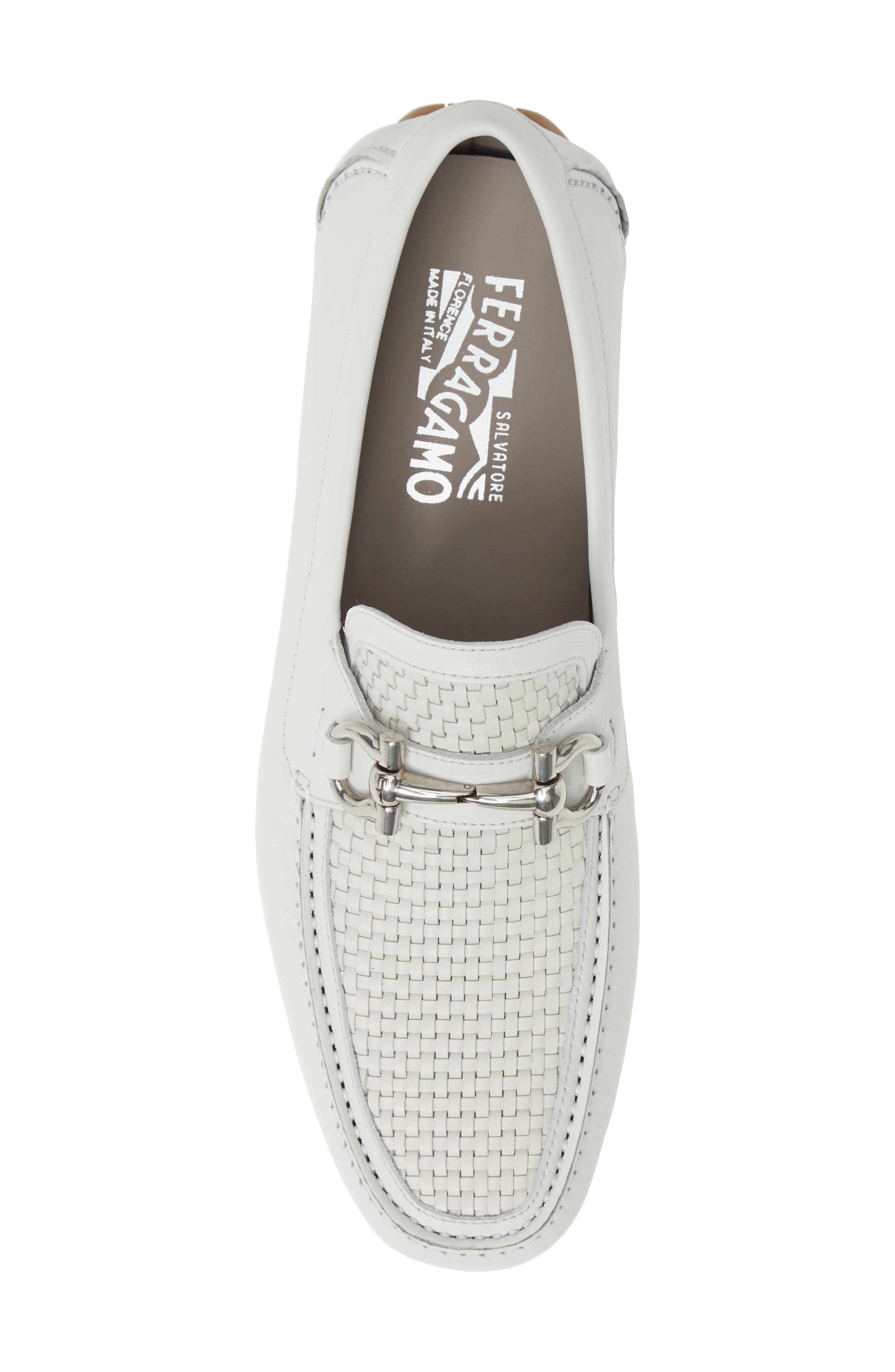 Salvatore Ferragamo Parigi Bit Driving Moccasin, Alternate, color, WHITE INTENSE