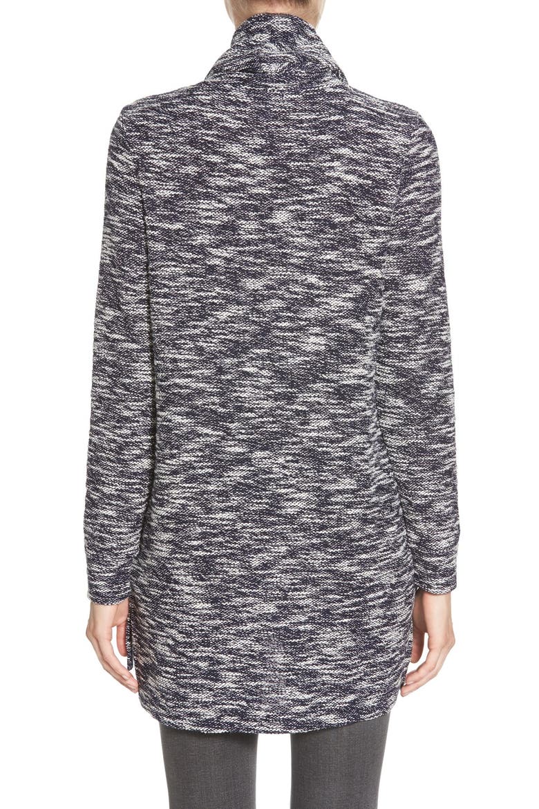 Knit Cowl Neck Tunic, Alternate, color, NAVY INDIGO TWEED PATTERN