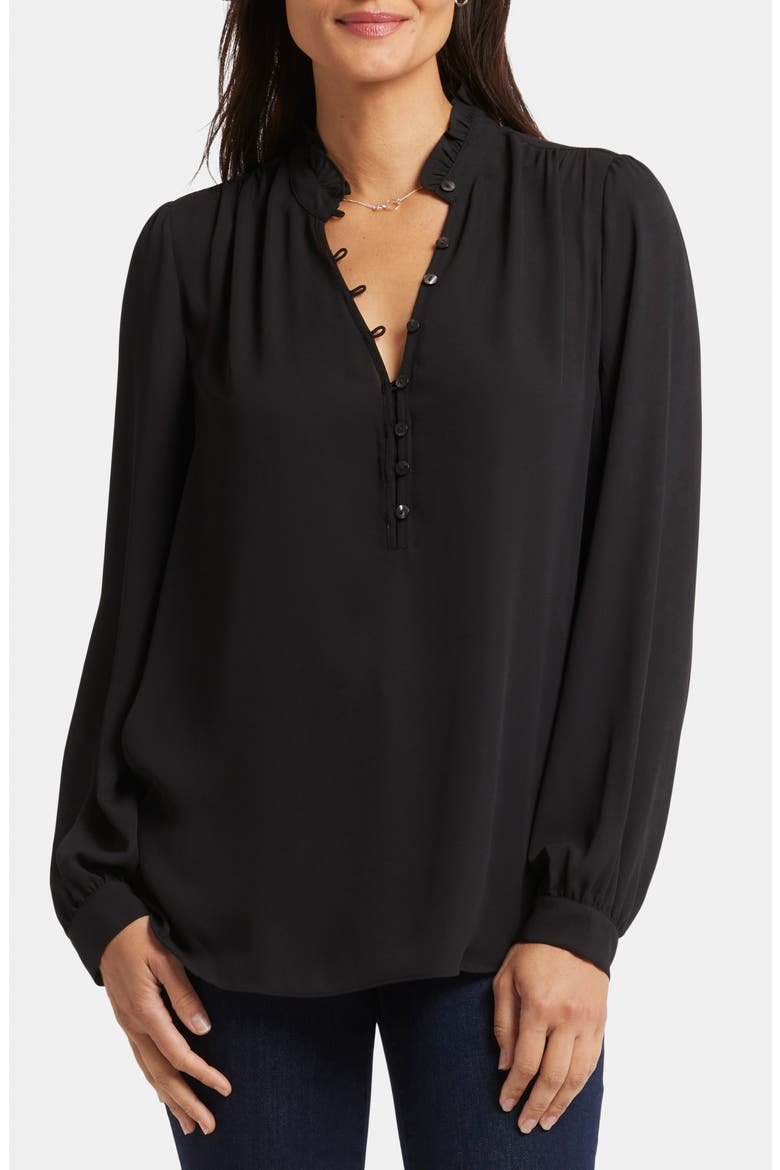 Hannah Georgette Top, Main, color, BLACK