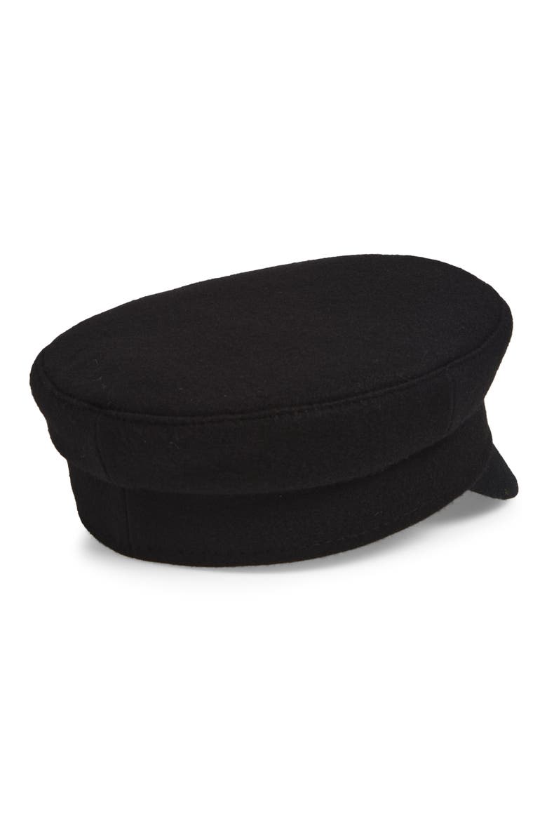 Wool Baker Boy Cap, Alternate, color, BLACK