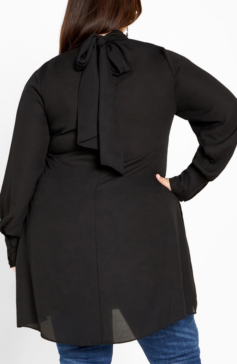 City Chic Bow Tunic Top, Alternate, color, Black