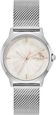 Olivia Burton Classic Bee Mesh Strap Watch, 30mm