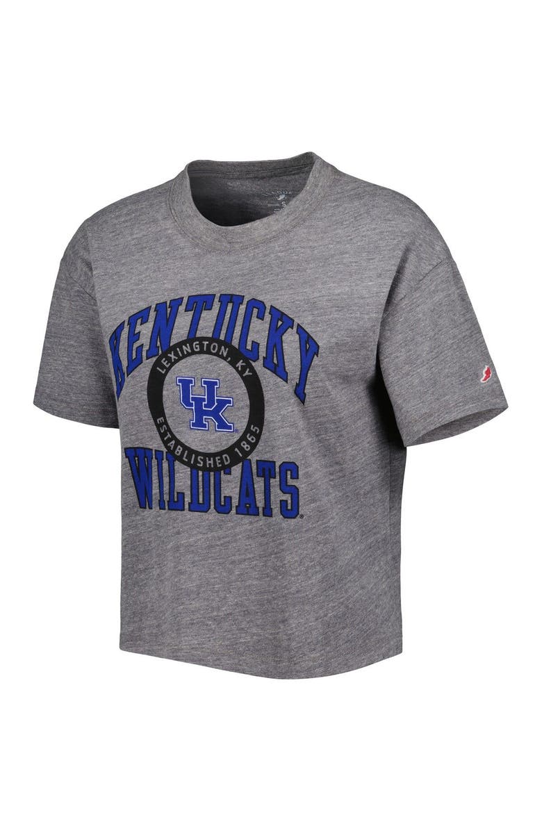 LEAGUE COLLEGIATE WEAR Women's League Collegiate Wear Heather Gray Kentucky Wildcats Intramural Midi Seal Tri-Blend T-Shirt, Alternate, color,