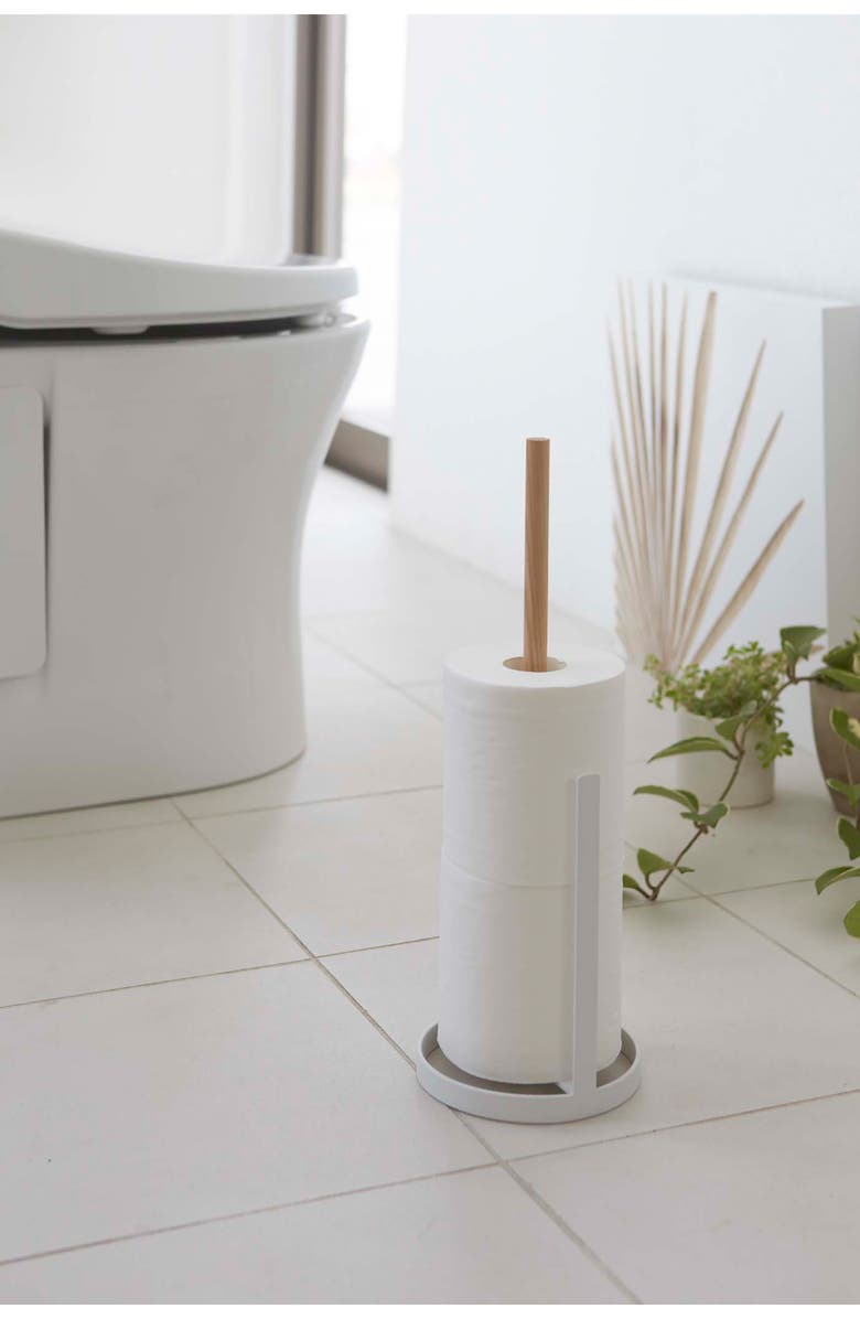Yamazaki Toilet Paper Stocker, Alternate, color, White