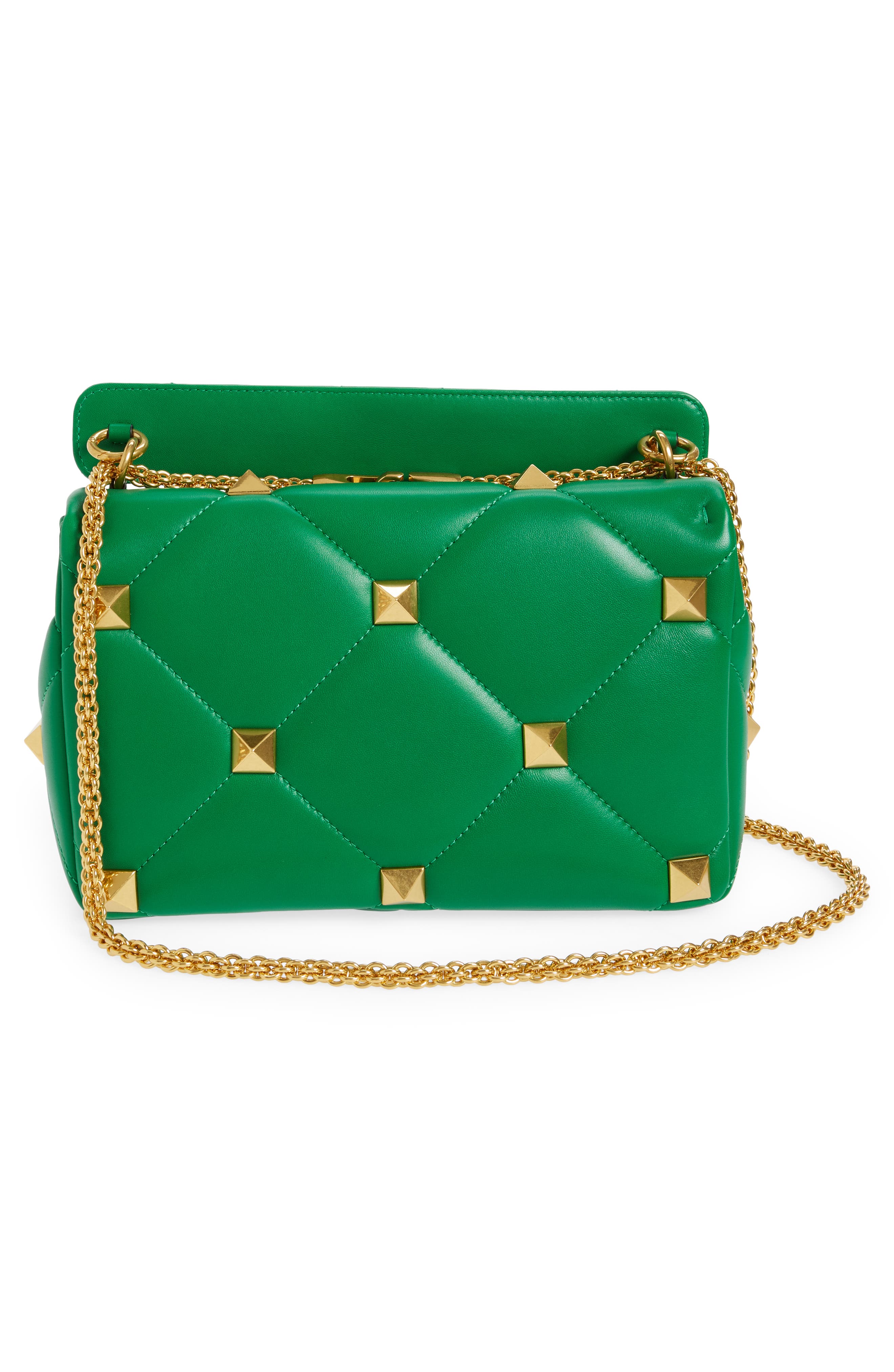 Valentino Garavani Large Roman Stud Diamond Quilted Leather Shoulder Bag, Alternate, color, 