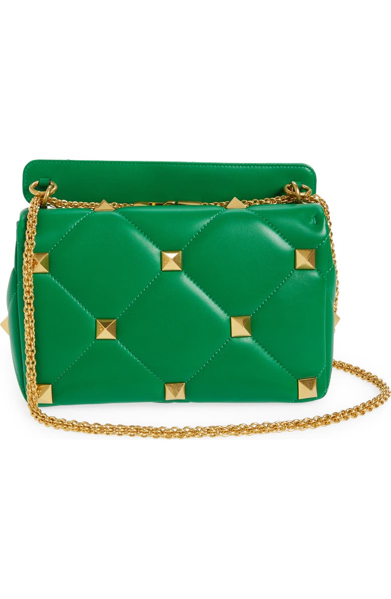 Valentino Garavani Large Roman Stud Diamond Quilted Leather Shoulder Bag, Alternate, color,
