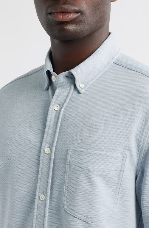 Rails Vincent Bird's Eye Knit Button-down Shirt In Blue