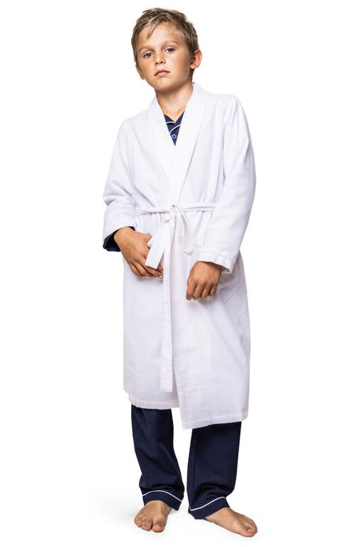 Petite Plume Kids' Flannel Robe In White