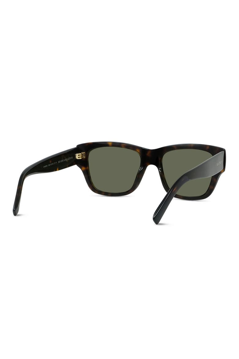 City 53mm Geometric Sunglasses, Alternate, color, DARK HAVANA / GREEN