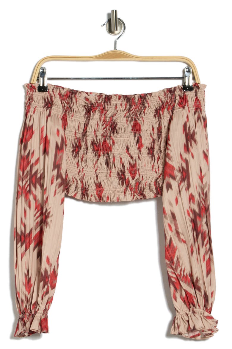 Lyra Smocked Waist Pants, Alternate, color, TAN MULTI GANADO PRINT
