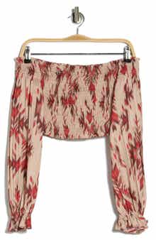 L'AGENCE Lyra Smocked Off the Shoulder Top