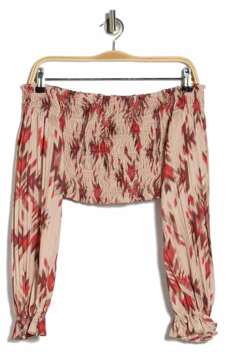 L'AGENCE Lyra Smocked Off the Shoulder Top
