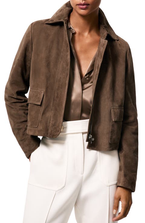 Drew Crop Suede Jacket