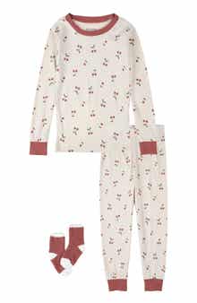 Petit Lem Kids' Fitted Two-Piece Pajamas & Socks Set