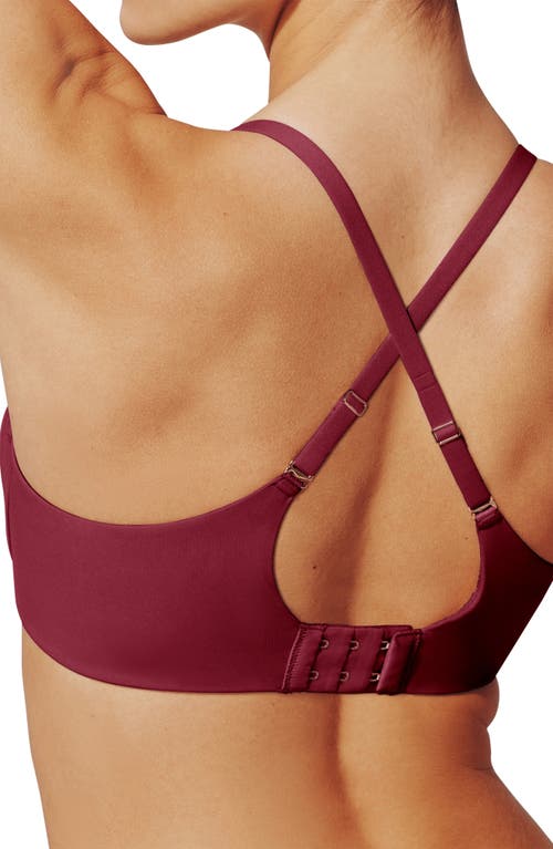 Thirdlove Comfortstretch Underwire Back Smoothing T-shirt Bra In Burgundy
