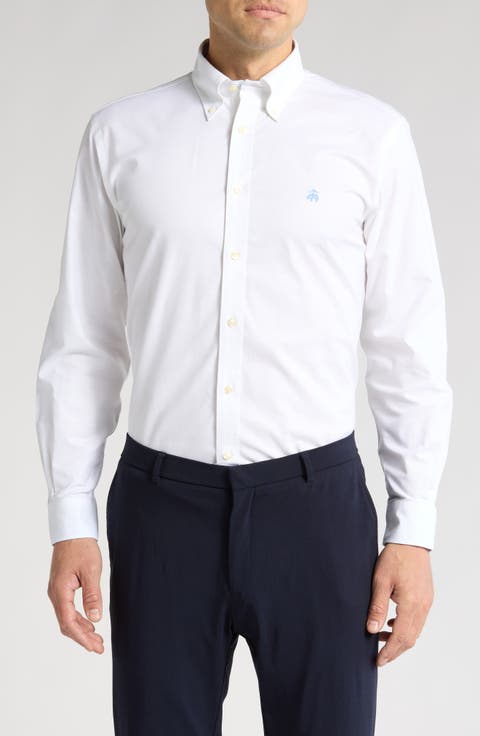 Regular Fit Stretch Cotton Oxford Button-Down Shirt