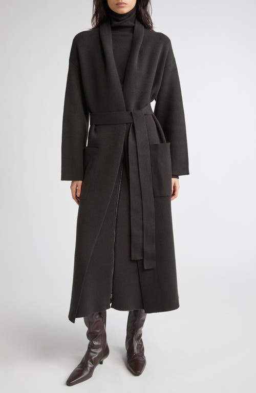 Johnstons Of Elgin Belted Double Face Stretch Cashmere & Merino Wool Jacket In Black