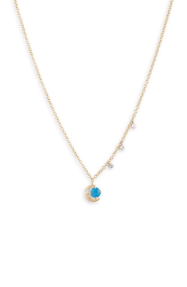 Meira T Opal Crescent Moon Pendant Necklace, Main, color, 