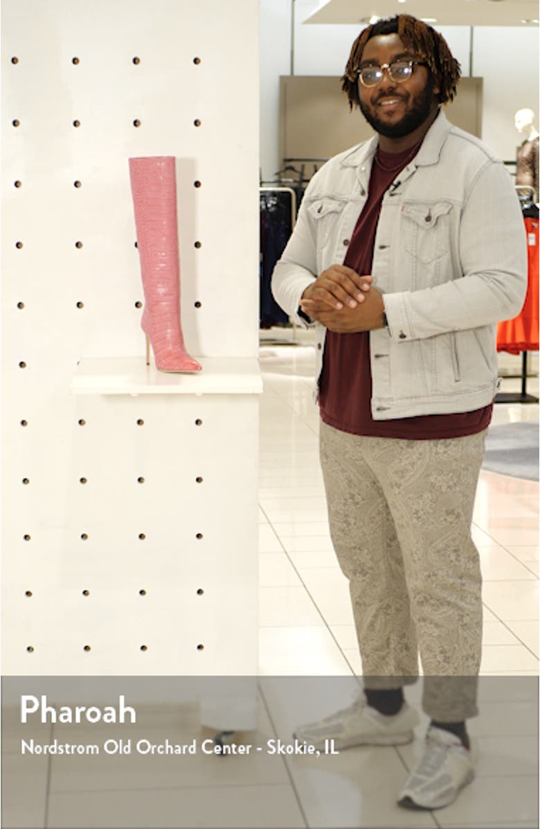 Croc Embossed Knee High Boot, sales video thumbnail