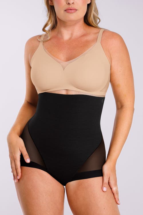 Shapellx Mesh Smooth Butt-lifting Brief In Black
