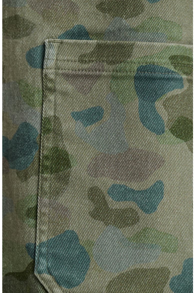 Folly Stretch Cotton Twill Chore Coat, Alternate, color, WATERCOLOR CAMO OIL GREEN