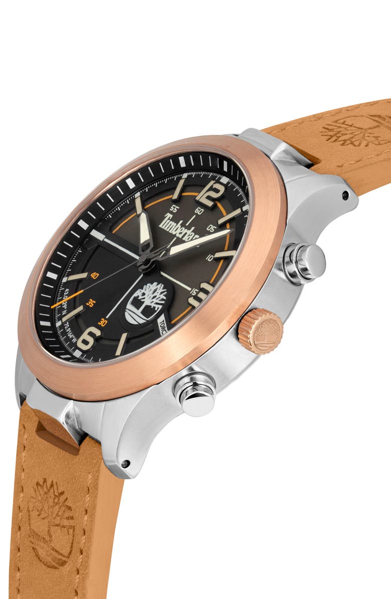 Timberland Sullivan Leather Strap Watch, 44mm, Alternate, color, 