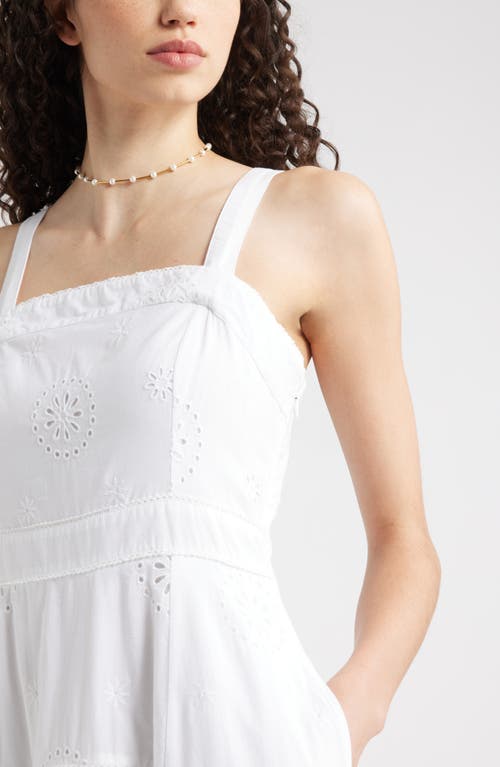 Chelsea28 Removable Strap Eyelet Embroidery Midi Dress