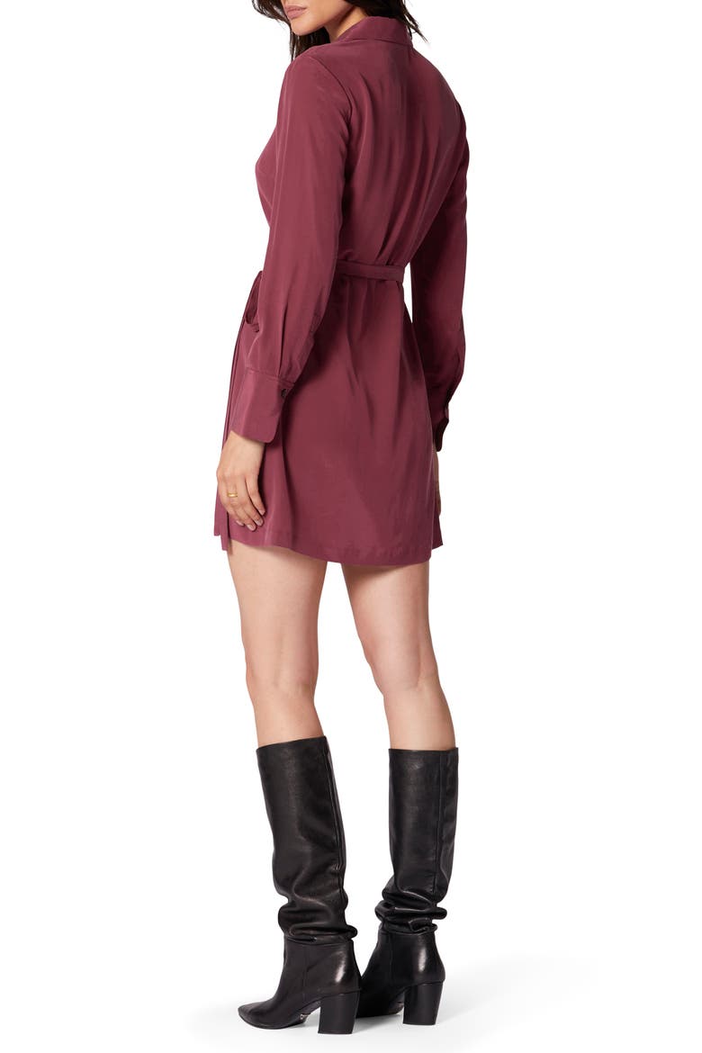 Antheme Long Sleeve Silk Wrap Dress, Alternate, color, RHODODENDRON