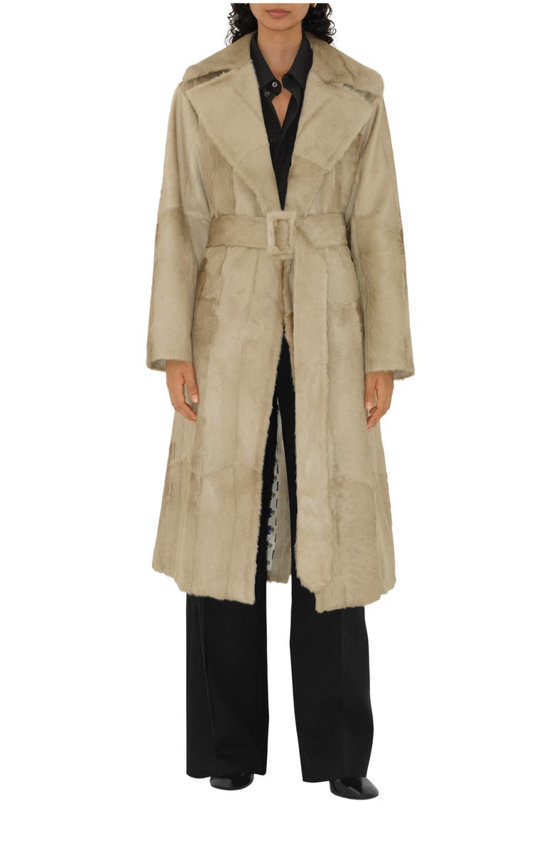 Burberry Long Goat Hair Trench Coat, Main, color, 
