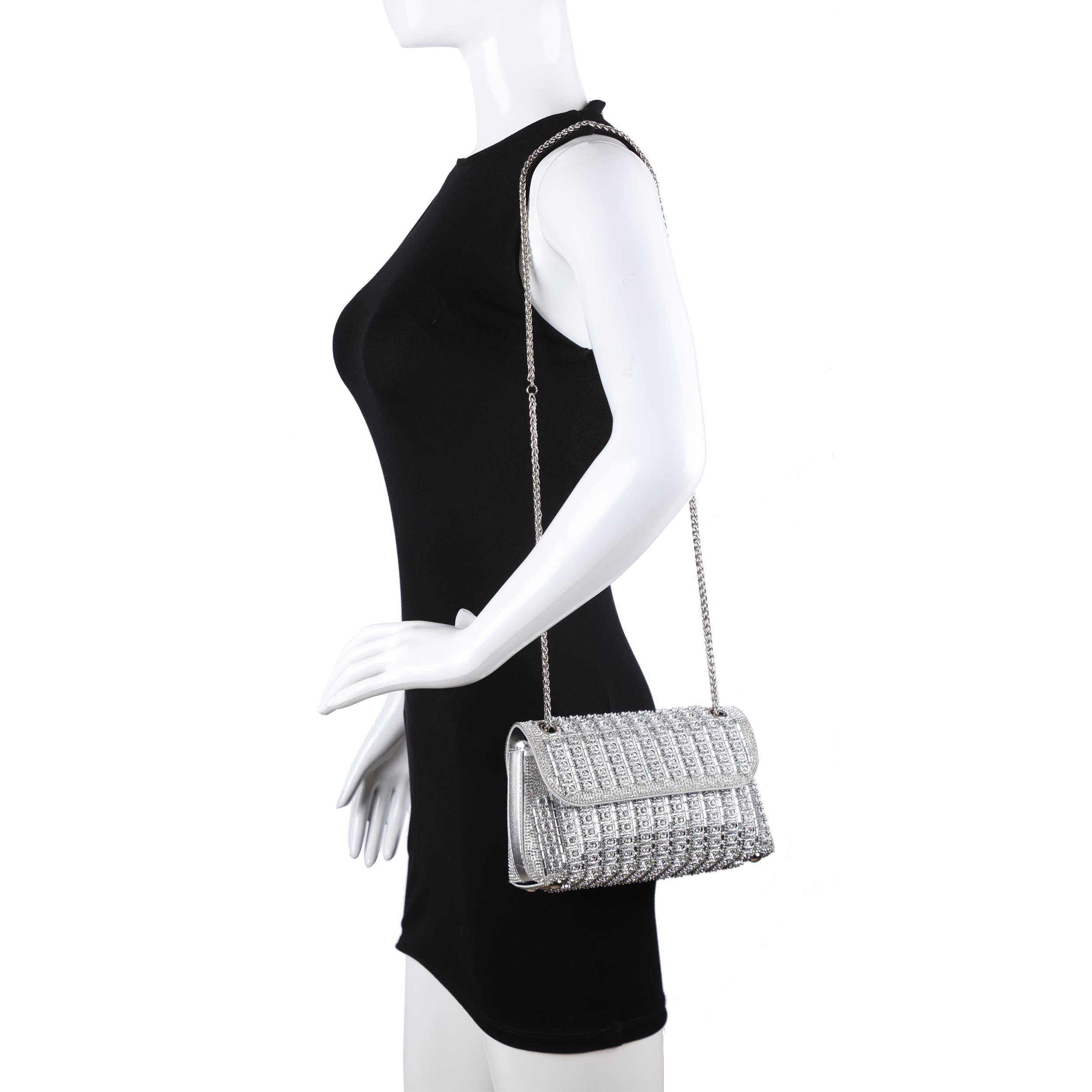 Idol, Multi Jewel Shoulder Bag, Alternate, color, Silver