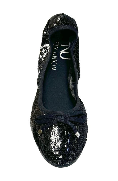 Ninety Union Sequin Ballerina Flat In Black