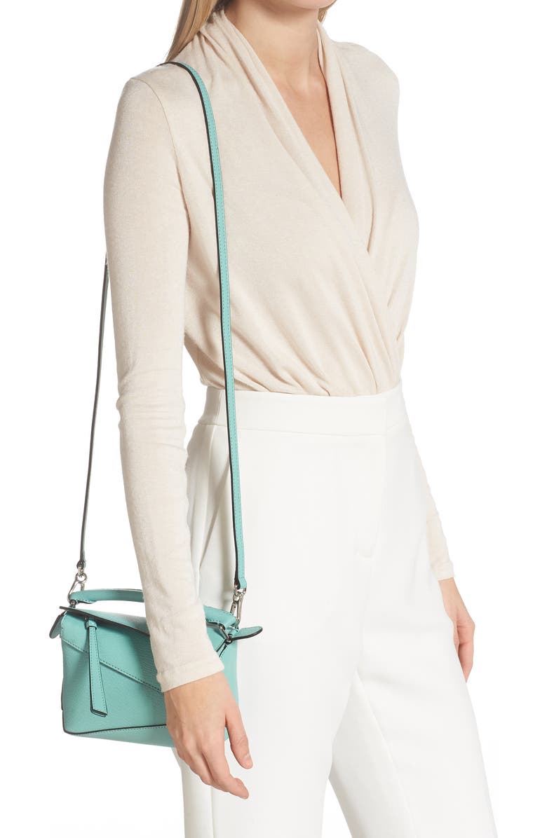 Loewe Mini Puzzle Goatskin Leather Bag, Alternate, color,