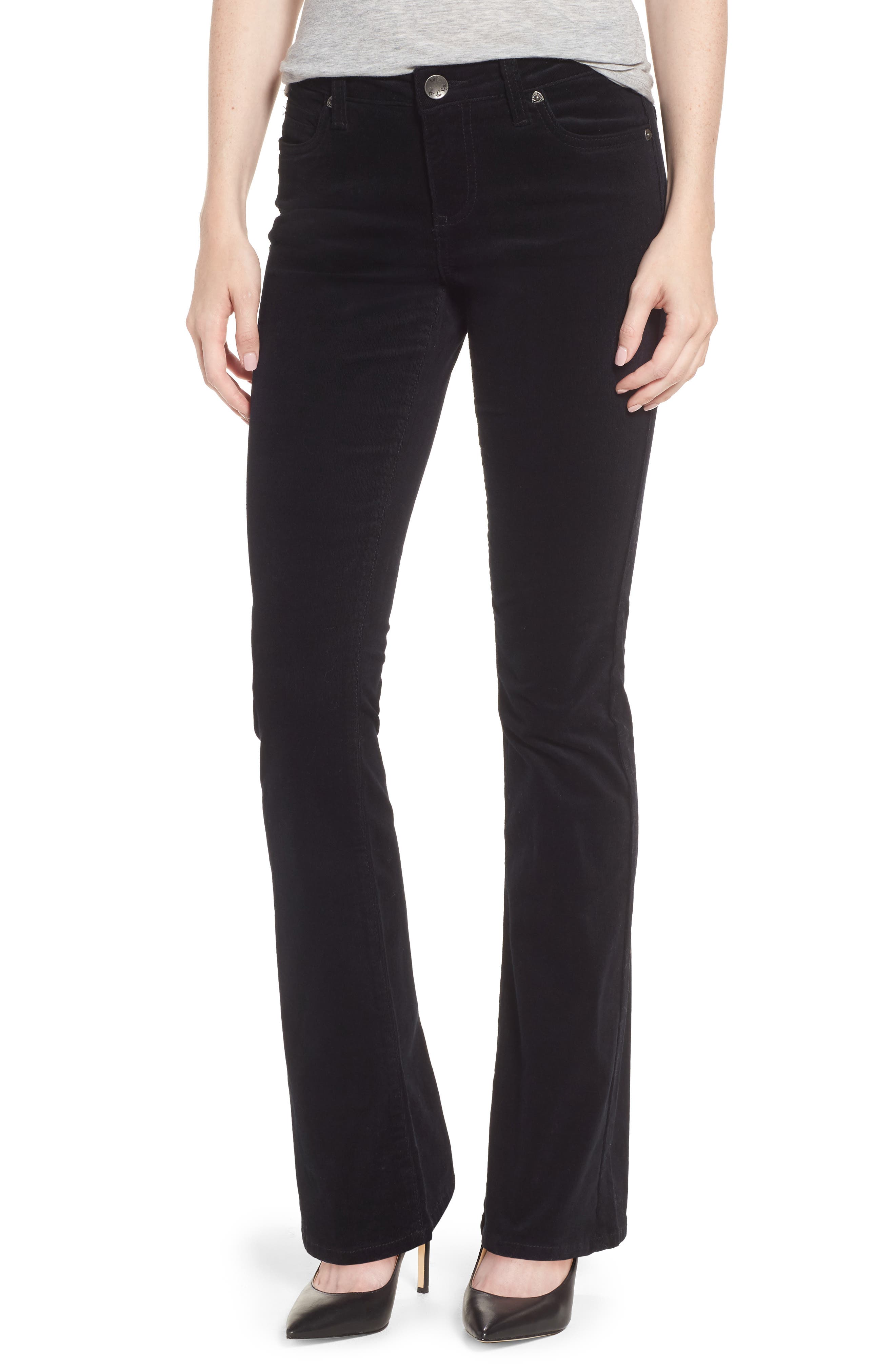 SWAT FAME Karen Bootcut Corduroy Pants in Black 