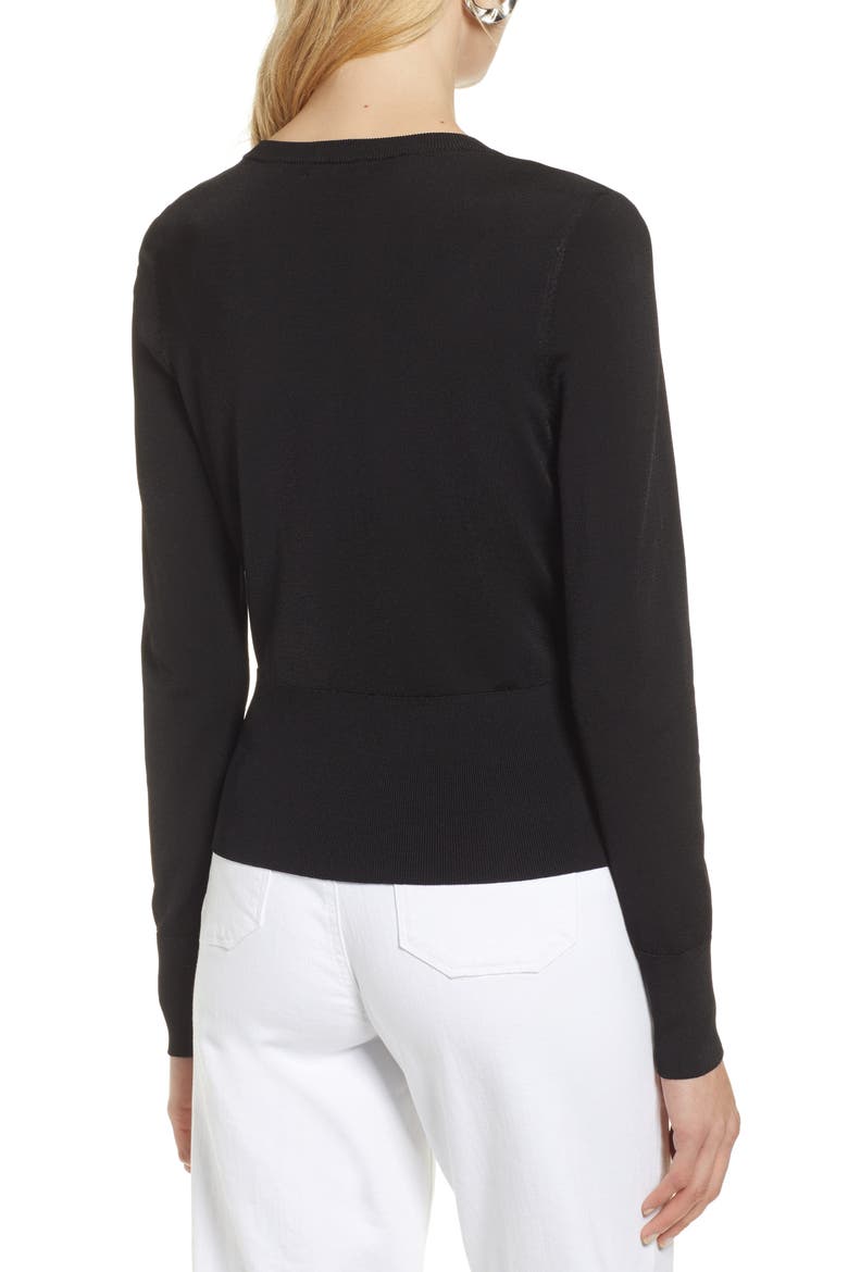 Snap Front Cardigan, Alternate, color, BLACK