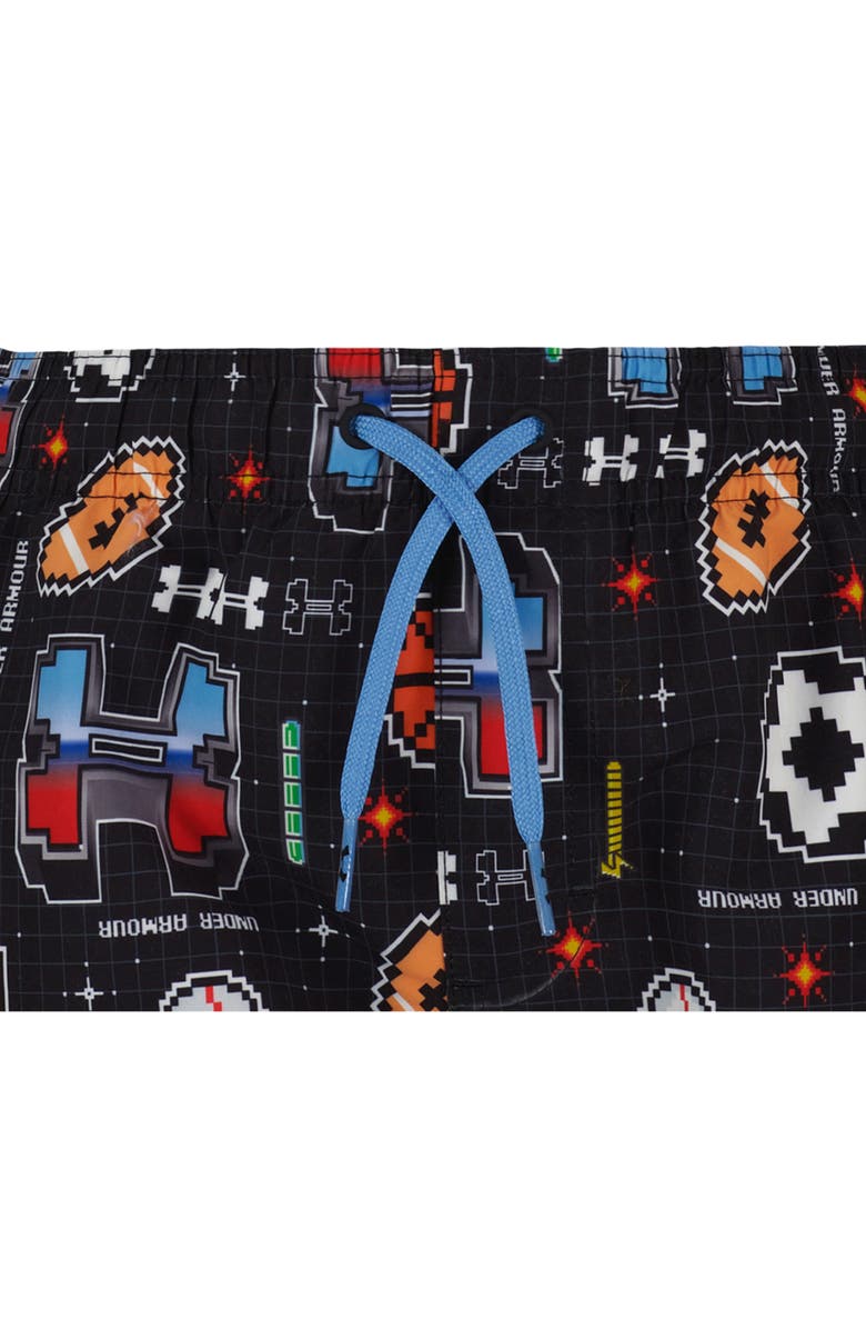 Under Armour Kids' Gamer Mode Volley Swim Trunks, Alternate, color, Black