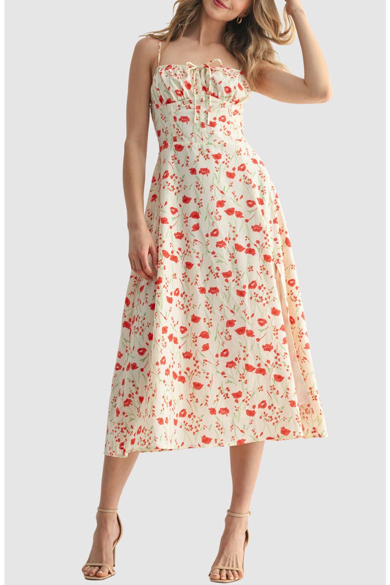 all in favor floral print midi dress Midi Sundress