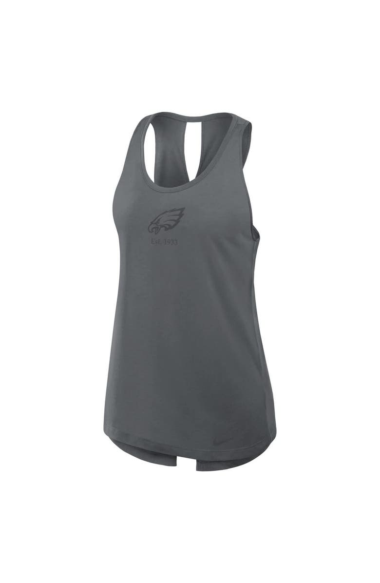 Nike Women's Nike Gray Philadelphia Eagles Glory Crisscross Performance Tank Top, Alternate, color, Charcoal