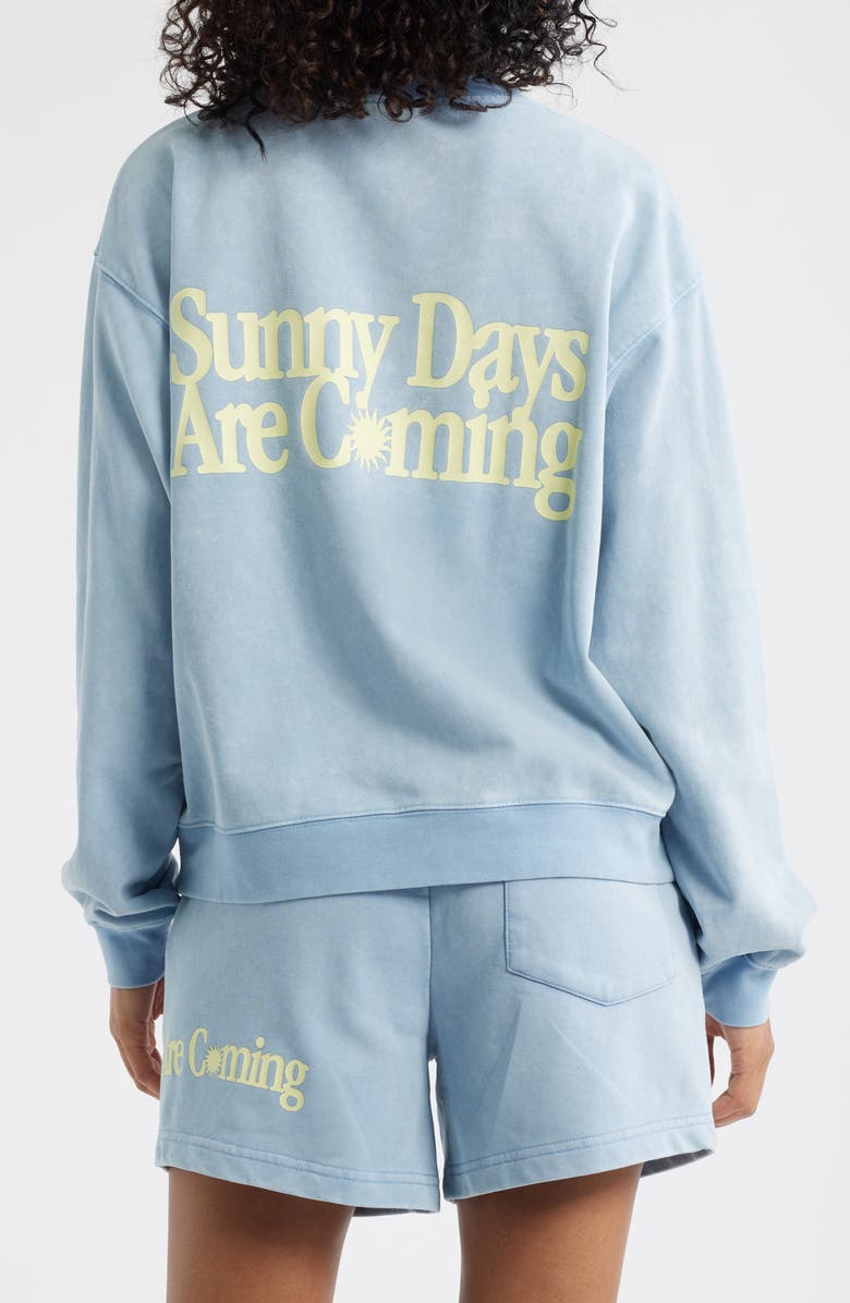 THE MAYFAIR GROUP Sunny Days Are Coming Henley Sweatshirt, Alternate, color, Vintage Blue