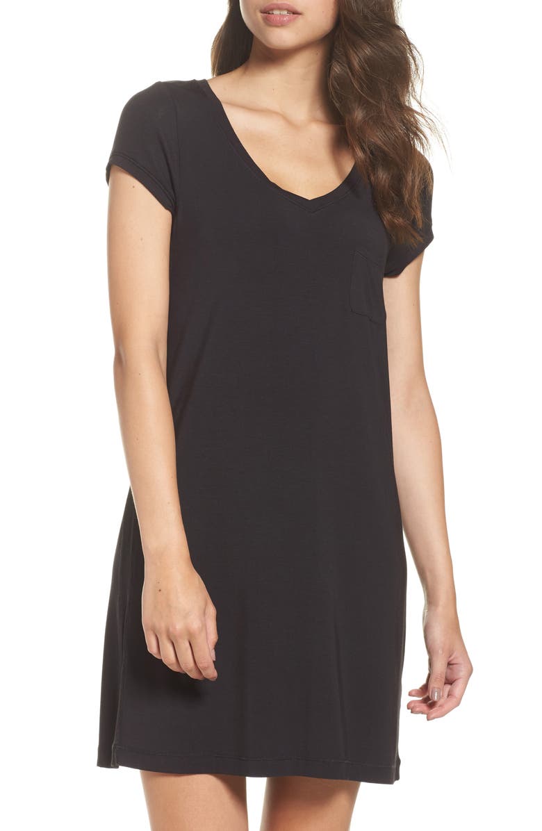 DKNY 'City Essentials' V-Neck Sleep Shirt, Alternate, color, 