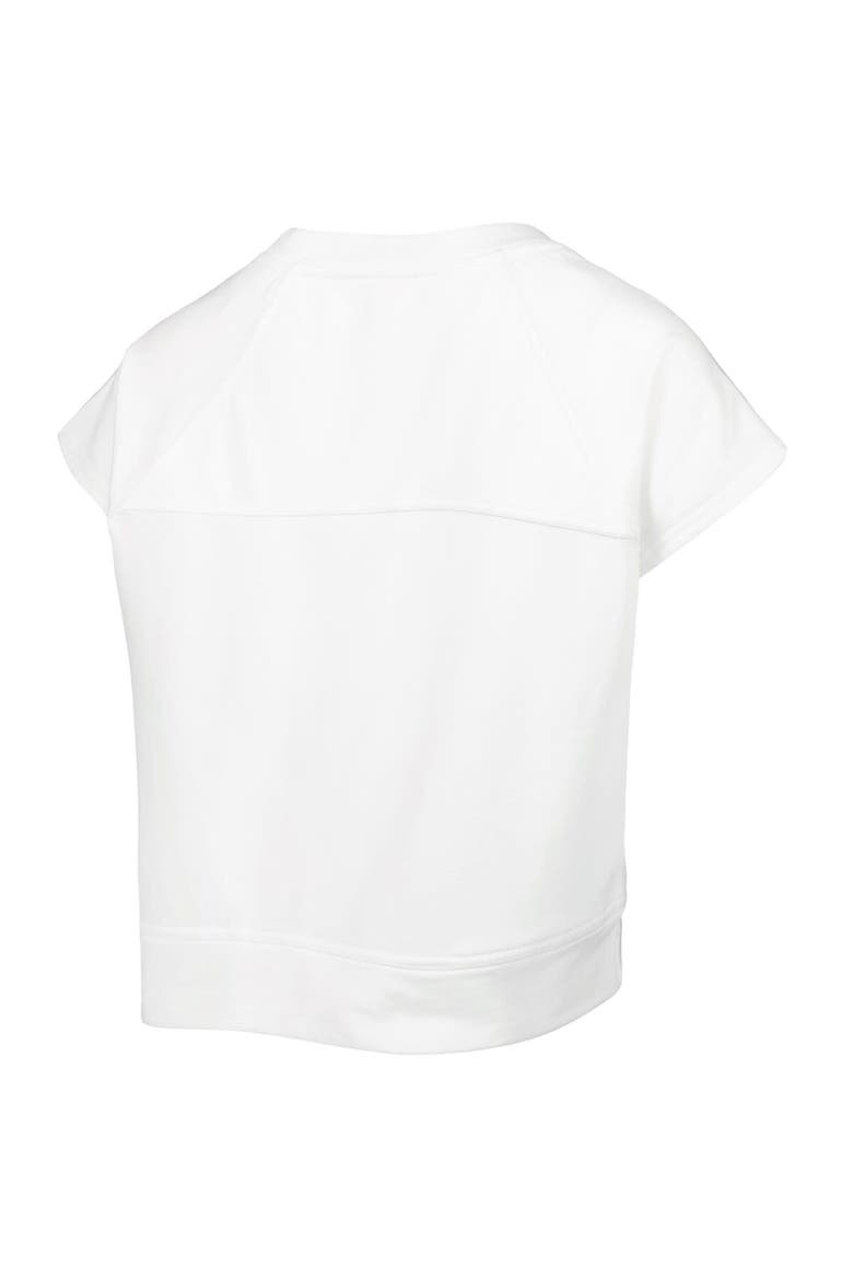 Women's Lusso White Phoenix Suns Margot Cropped Tri-Blend Cap Sleeve Sweatshirt, Alternate, color, White