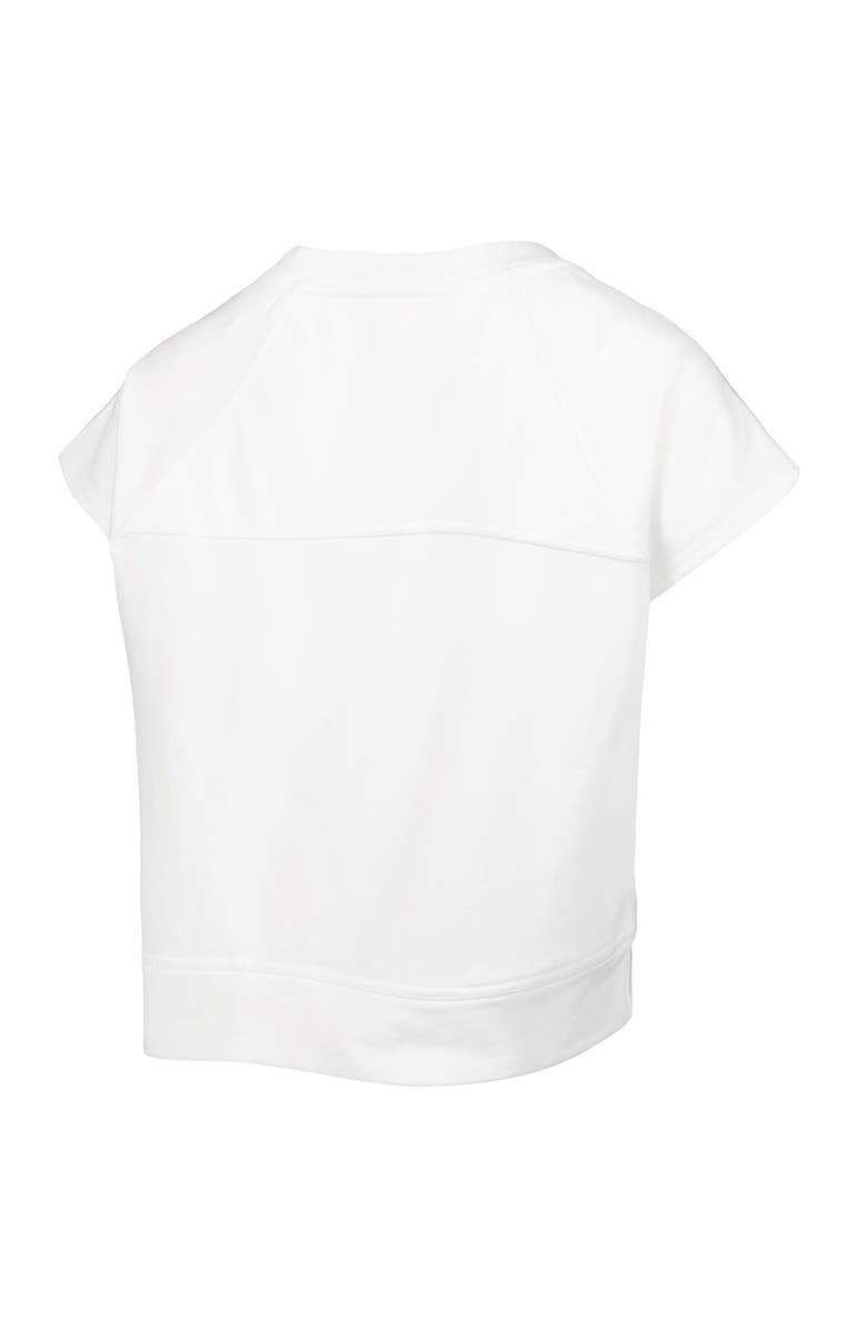 LUSSO Women's Lusso White Phoenix Suns Margot Cropped Tri-Blend Cap Sleeve Sweatshirt, Alternate, color, White