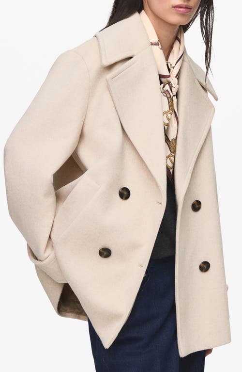 Mango Goya Double Breasted Blazer In Neutral