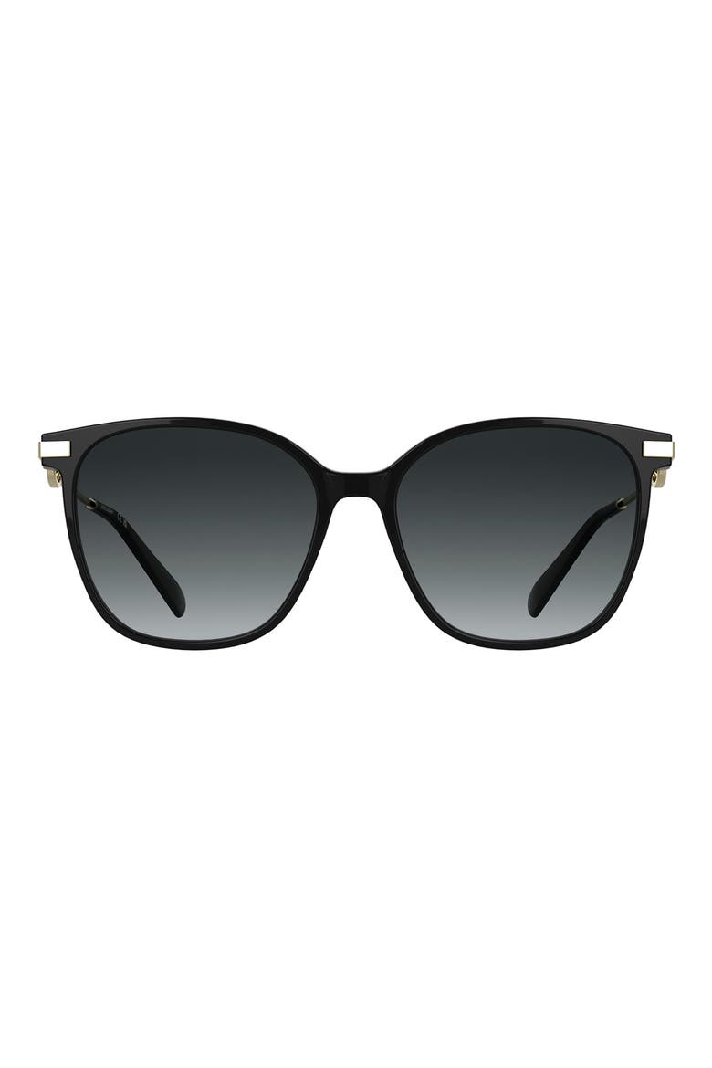 Foulonn 55mm Gradient Modified Rectangular Sunglasses, Main, color, BLACK