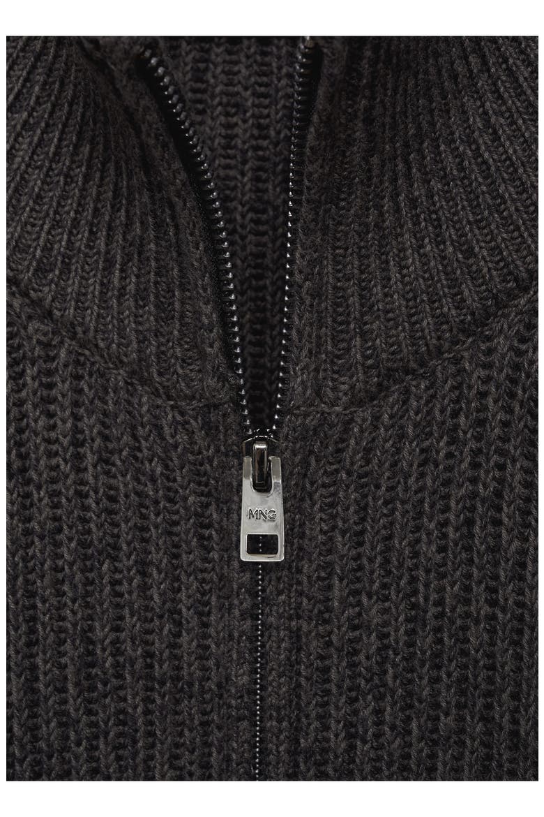 Rib Zip Cardigan, Alternate, color, CHARCOAL